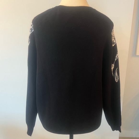 Blugirl Knit Sweater w/ Floral Sleeves & Subtle Sparkle – M - Picture 13 of 13